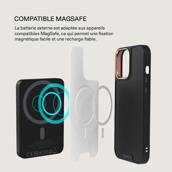 Batterie Externe MagSafe sans Fil, Strawberry Jam | BURGA